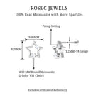 Rosec Jewels-Unique Moissanite Gold Star Upper Lobe Earring