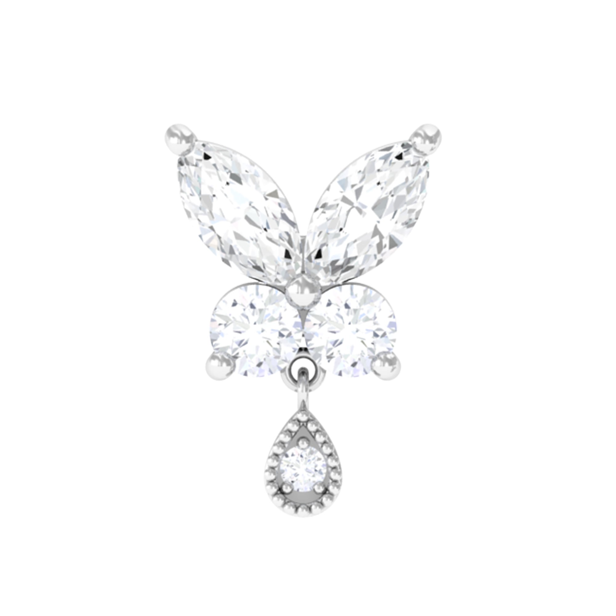 Rosec Jewels-Marquise Moissanite Butterfly Dangle Earring