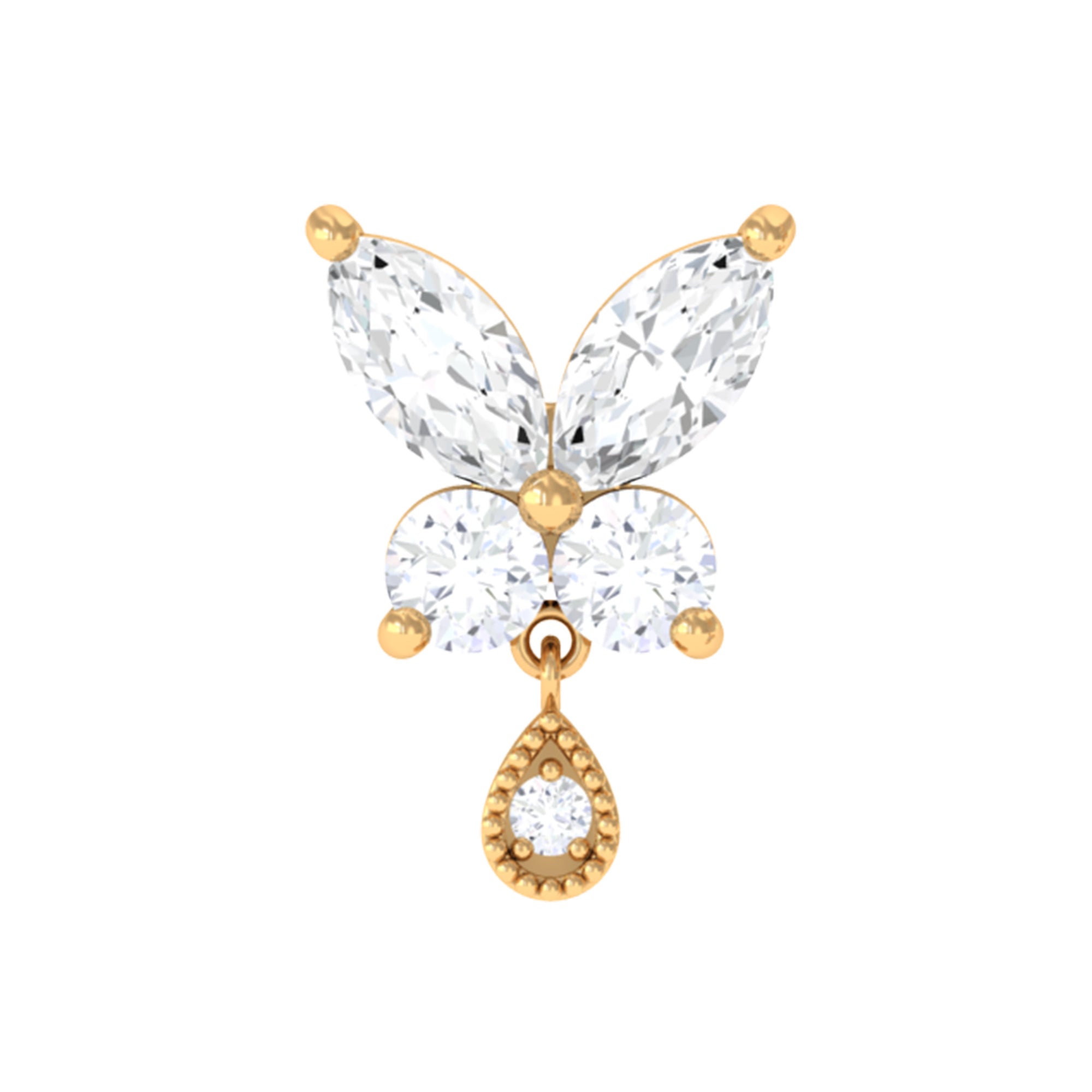 Rosec Jewels-Marquise Moissanite Butterfly Dangle Earring