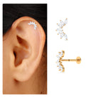 Rosec Jewels-Marquise Moissanite Flower Crawler Earring for Helix Piercing