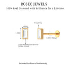 Rosec Jewels-Baguette Diamond Tragus Earring in Bezel Setting