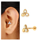 Rosec Jewels-Natural Diamond Leaf Earring for Helix Piercing