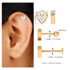 Rosec Jewels-Dainty Moissanite Heart Helix Earring in Gold