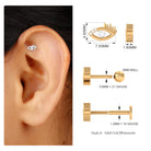 Rosec Jewels-Round Moissanite Gold Evil Eye Cartilage Earring