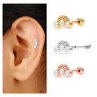 Rosec Jewels-Moissanite 3 Stone Curved Crawler Earring