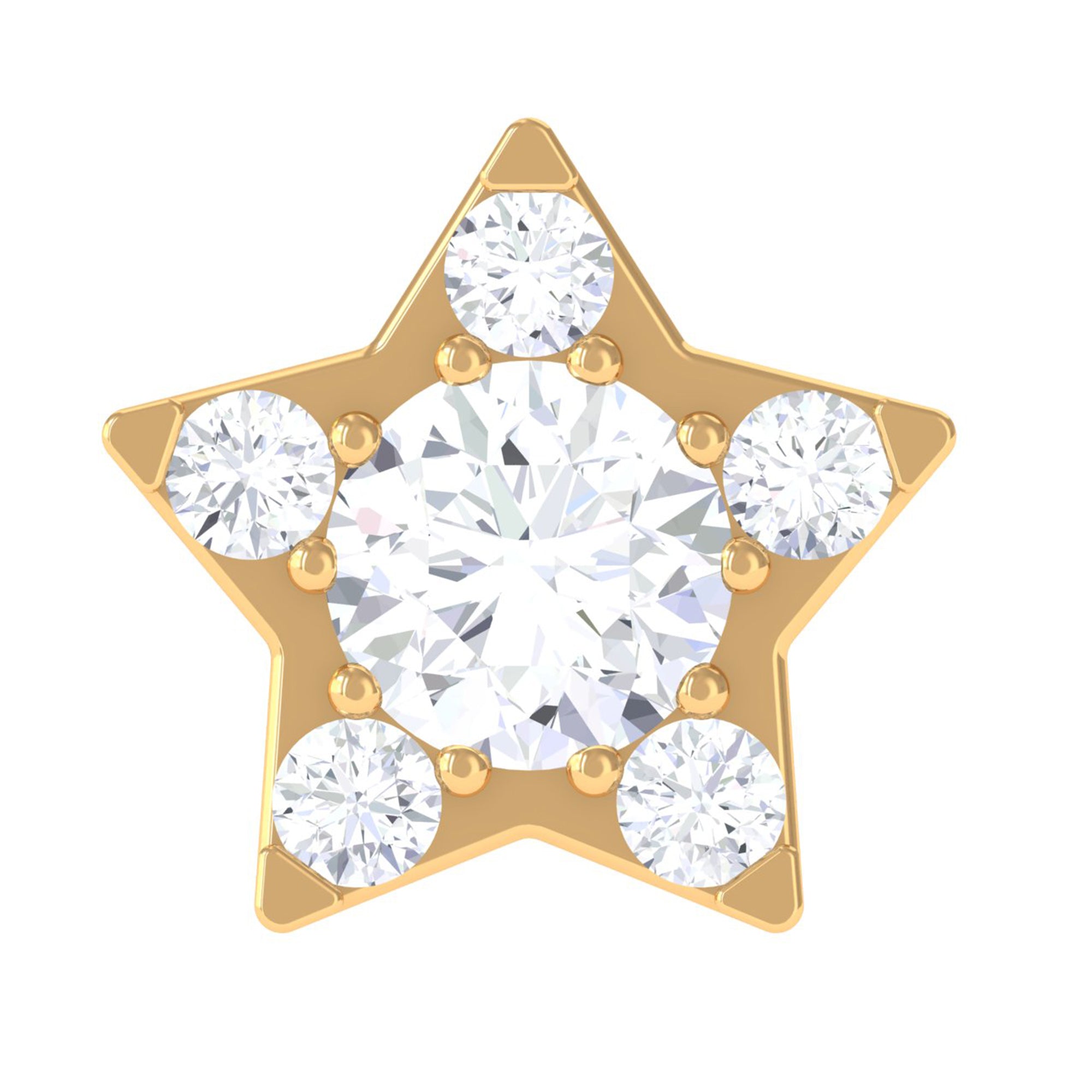 Rosec Jewels-Round Diamond Star Forward Helix Earring