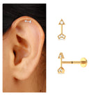 Rosec Jewels-Simple Diamond Gold Arrow Earring for Helix Piercing