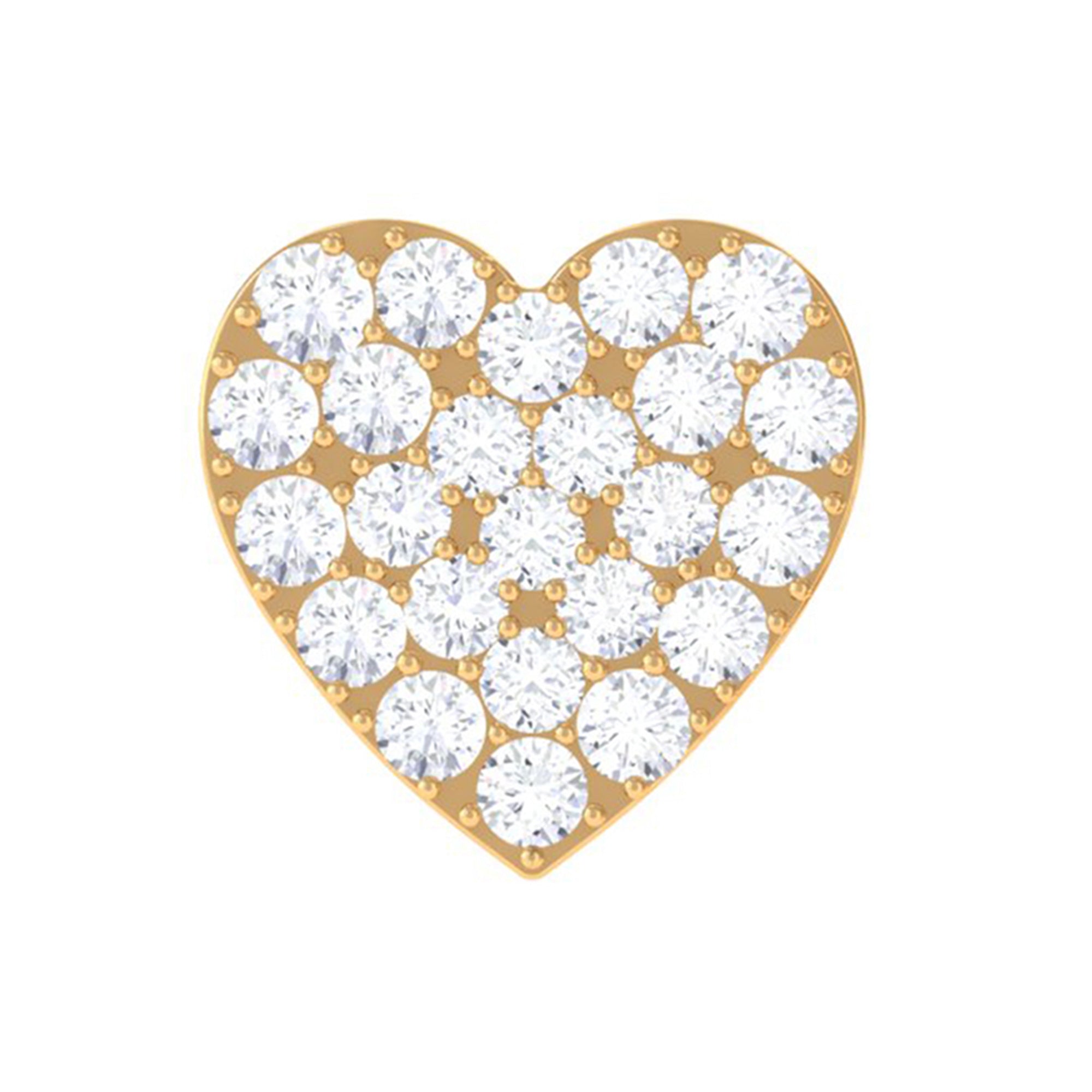 Rosec Jewels-Moissanite Heart Cartilage Earring in Pave Setting