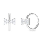 Rosec Jewels-Round Cut Moissanite Bow Cartilage Hoop Earring