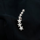 Rosec Jewels-Graduated Diamond Star Crawler Earring for Helix Piercing