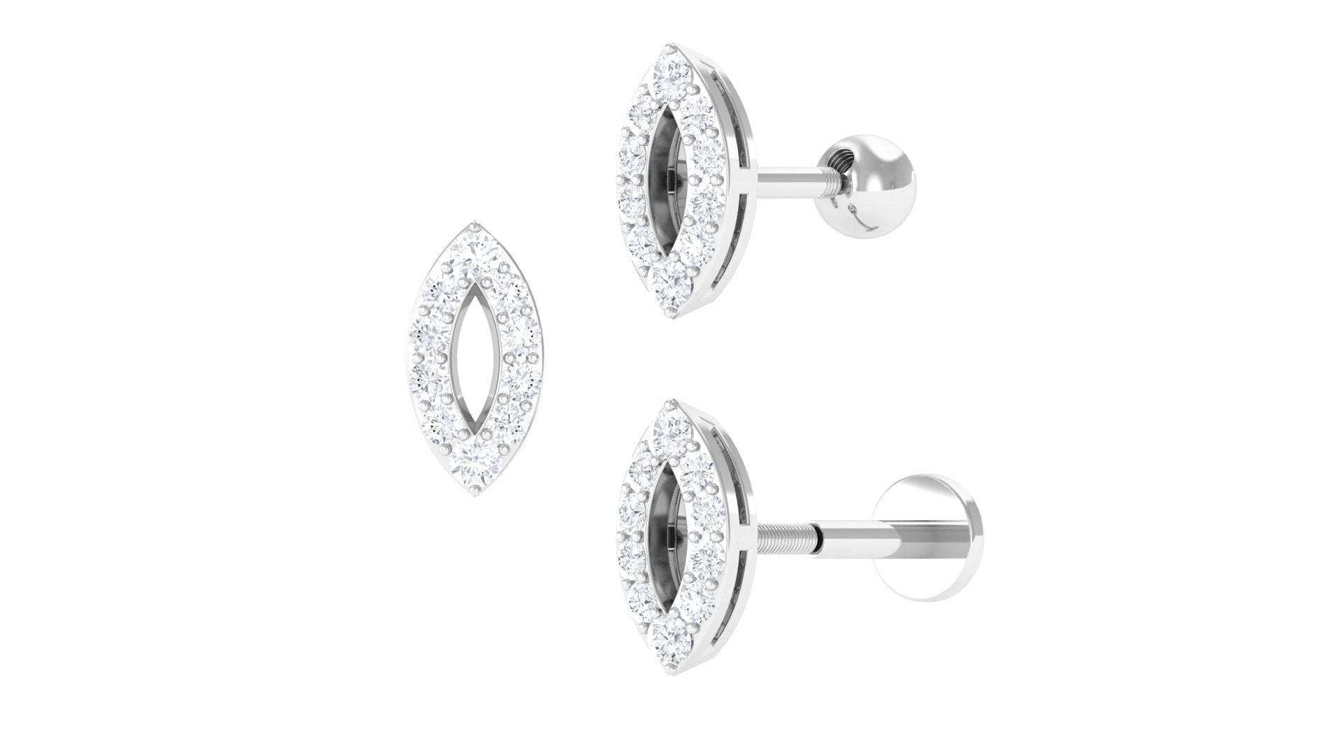 Rosec Jewels-Minimalist Moissanite Tragus Earring in Pave Setting