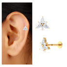 Rosec Jewels-Marquise Moissanite Floral Helix Earring in Gold