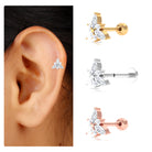 Rosec Jewels-Marquise Moissanite Floral Helix Earring in Gold