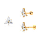 Rosec Jewels-Marquise Moissanite Floral Helix Earring in Gold