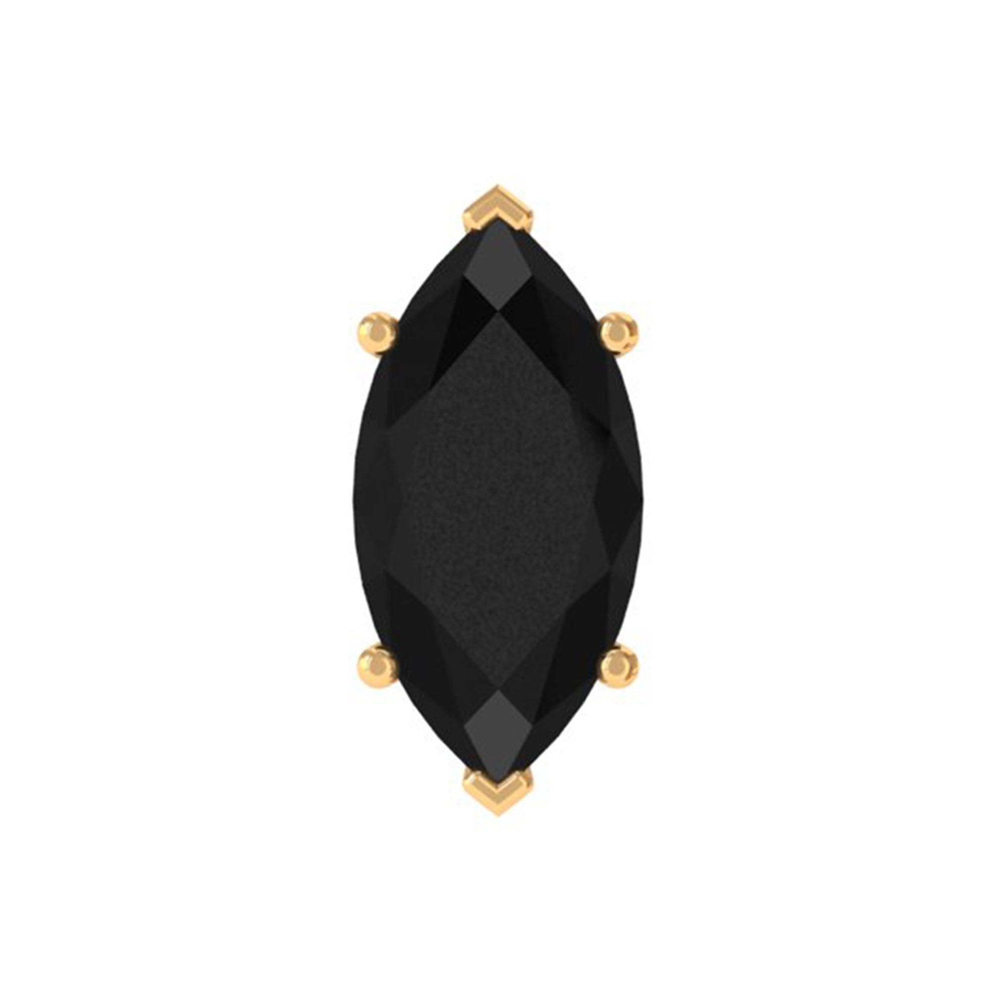 Rosec Jewels-Marquise Black Spinel Simple Cartilage Earing