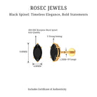 Rosec Jewels-Marquise Black Spinel Simple Cartilage Earing