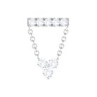 Rosec Jewels-Certified Moissanite Bar Chain Dangling Earring