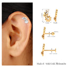 Rosec Jewels-Certified Moissanite Flower Crawler Earring for Helix Piercing