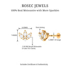 Rosec Jewels-Moissanite Lotus Flower Earring for Cartilage Piercing