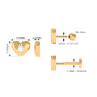 Rosec Jewels-Certified Moissanite Heart Earring for Cartilage Piercing