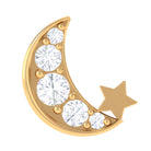 Rosec Jewels-Real Diamond Gold Moon Star Earring for Cartilage Piercing