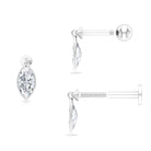 Rosec Jewels-Certified Moissanite Dangling Earring for Helix Piercing