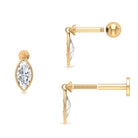 Rosec Jewels-Certified Moissanite Dangling Earring for Helix Piercing