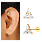 Rosec Jewels-Marquise Moissanite Triangle Cartilage Earring in Gold