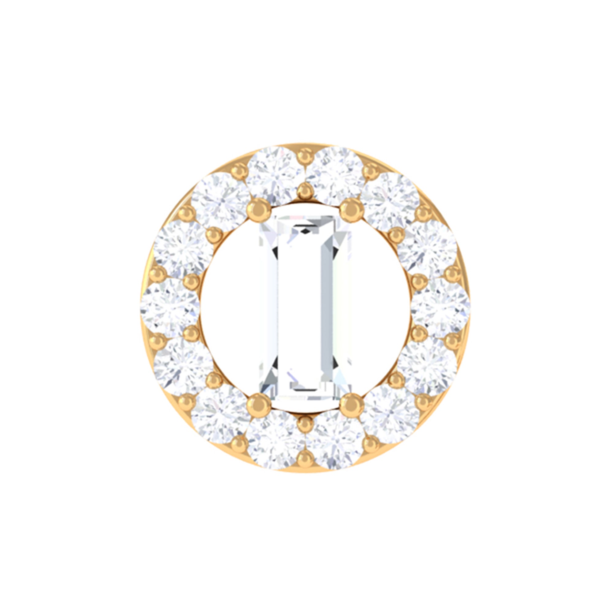 Rosec Jewels-Certified Moissanite Circle Helix Earring in Gold