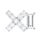 Rosec Jewels-Baguette Moissanite Criss Cross Earring for Helix Piercing