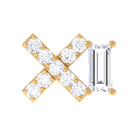 Rosec Jewels-Baguette Moissanite Criss Cross Earring for Helix Piercing