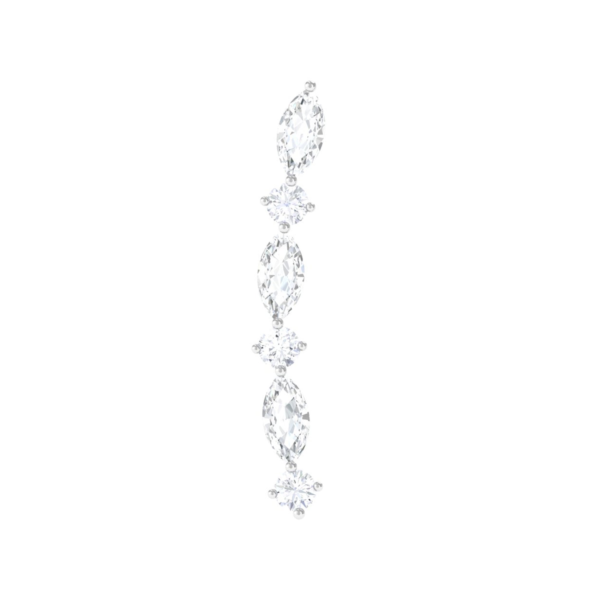 Rosec Jewels-Marquise and Round Moissanite Unique Climber Earring