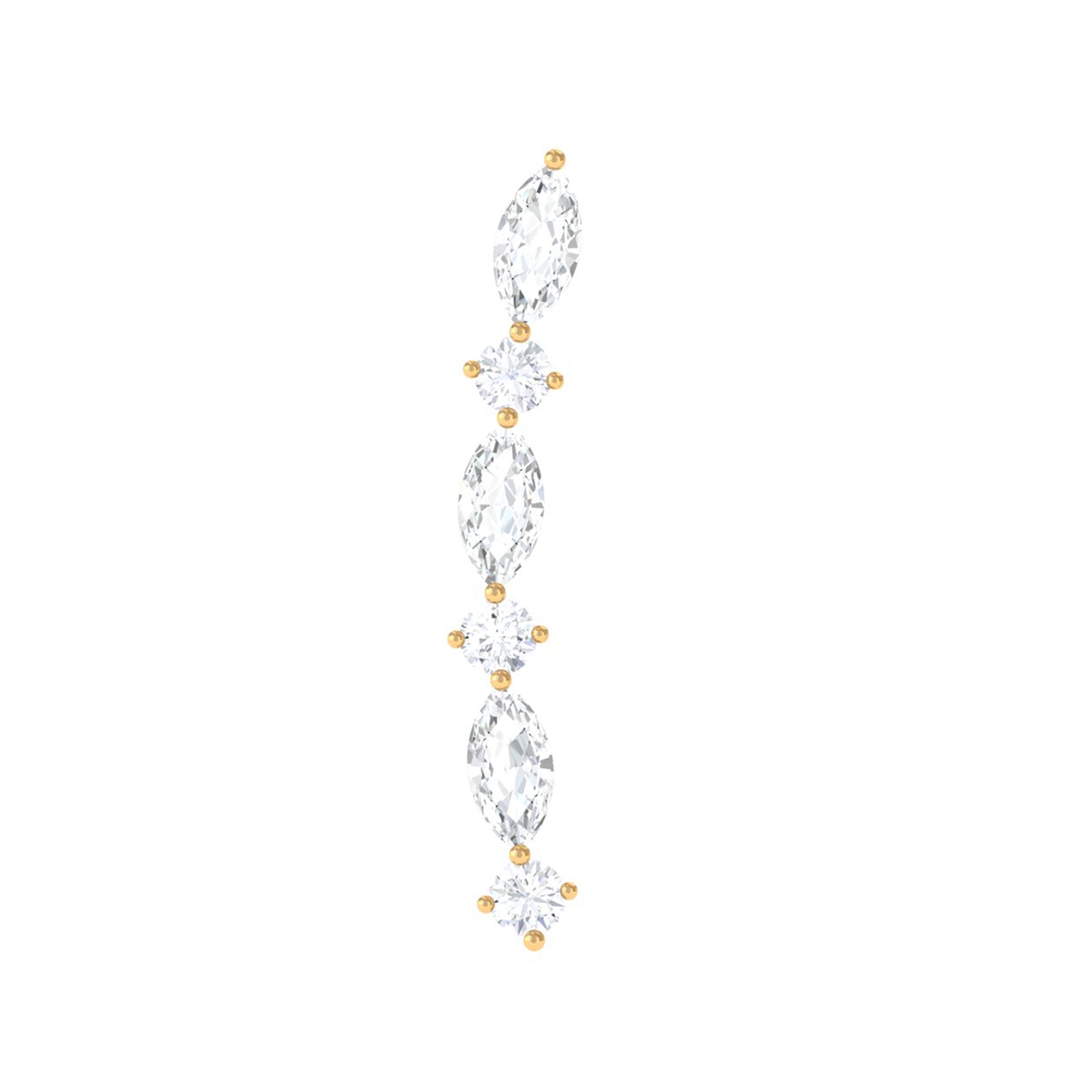 Rosec Jewels-Marquise and Round Moissanite Unique Climber Earring