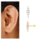 Rosec Jewels-Marquise Moissanite Cluster Geometric Earring for Cartilage Piercing