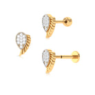 Rosec Jewels-Unique Moissanite Angel Wing Cartilage Earring in Gold