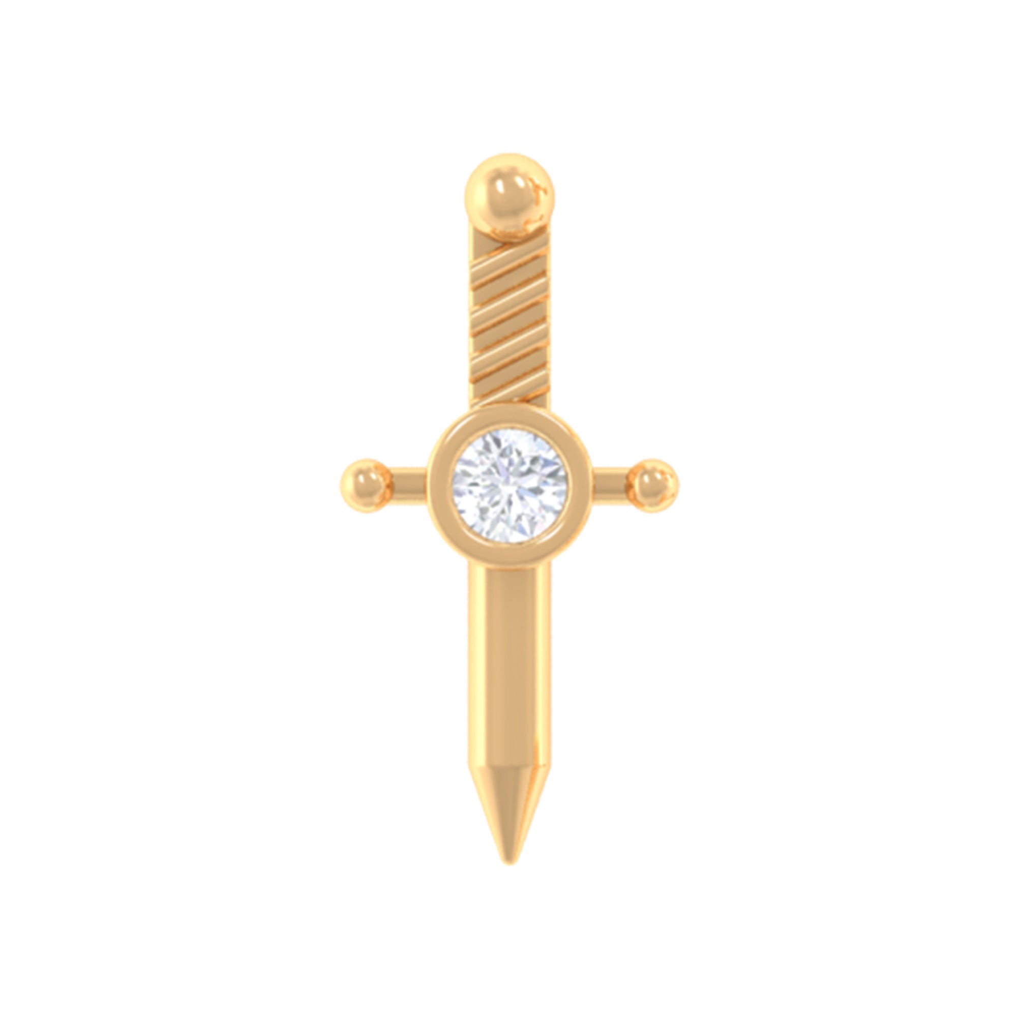 Rosec Jewels-Dainty Diamond Sword Earring for Cartilage Piercing