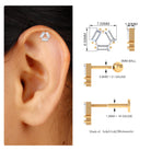 Rosec Jewels-Three Stone Baguette Moissanite Simple Conch Earring