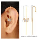 Rosec Jewels-Elegant Certified Moissanite Butterfly Ear Pin Earring