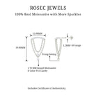 Rosec Jewels-Moissanite Double Chain Dangling Earring for Cartilage Piercing