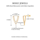 Rosec Jewels-Moissanite Double Chain Dangling Earring for Cartilage Piercing