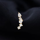 Rosec Jewels-Certified Moissanite Crawler Earring in Prong Setting