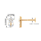 Rosec Jewels-0.25 CT Moissanite Flower Cartilage Earring in Gold