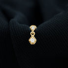 Rosec Jewels-Round Natural Diamond Simple Helix Drop Earring in Gold