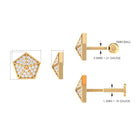 Rosec Jewels-Certified Moissanite Gold Pentagon Cartilage Earring