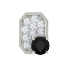 Rosec Jewels-1/4 CT Black Onyx and Moissanite Octagon Cartilage Stud Earring