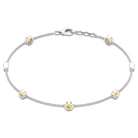 1 CT Bezel Set Citrine Seven Stone Station Chain Bracelet Citrine - ( AAA ) - Quality - Rosec Jewels