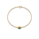 1/2 CT Bezel Set Emerald Minimal Solitaire Chain Bracelet Emerald - ( AAA ) - Quality - Rosec Jewels