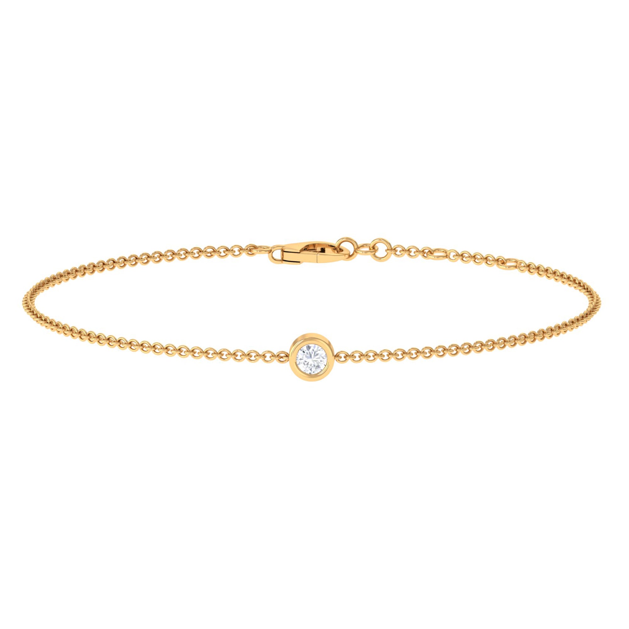 Rosec Jewels-Bezel Set Diamond Chain Bracelet