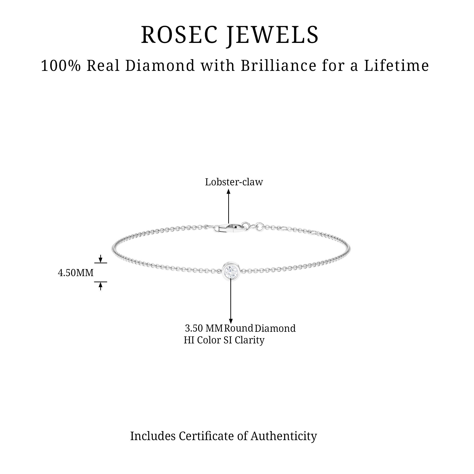 Rosec Jewels-Bezel Set Diamond Chain Bracelet