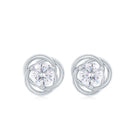 Real Diamond Swirl Stud Earrings Diamond - ( HI-SI ) - Color and Clarity - Rosec Jewels